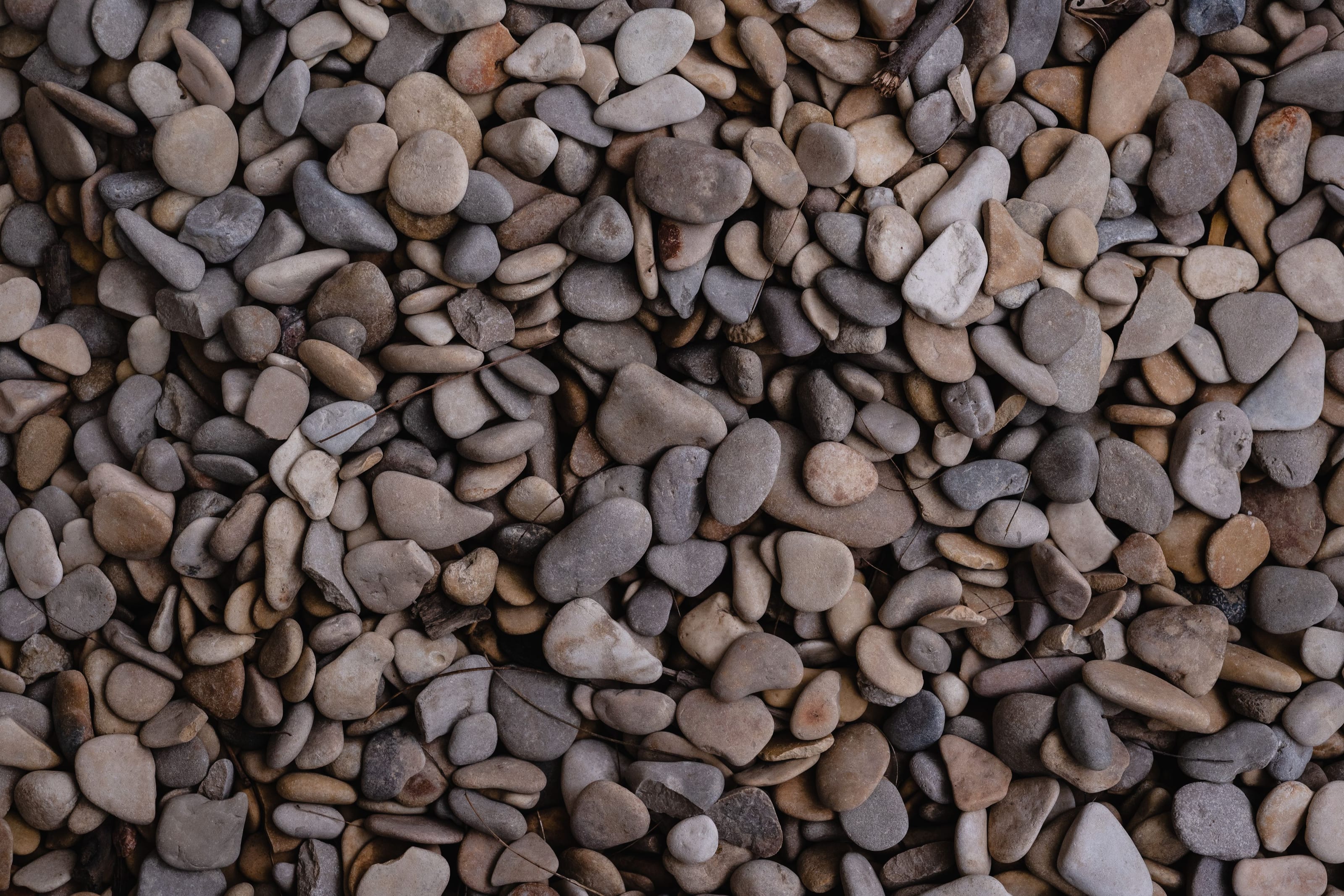 River rock landscape bed