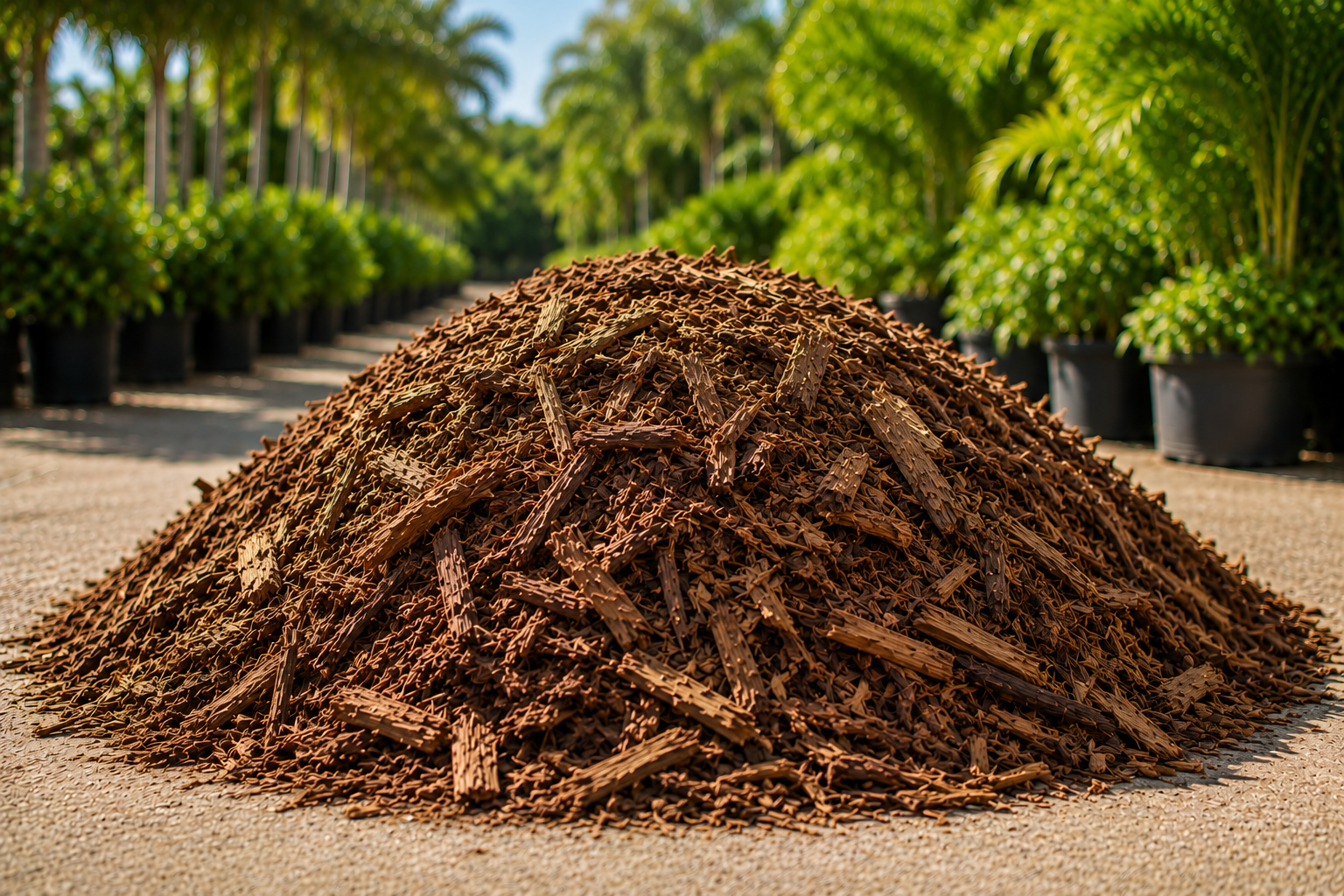 Dark brown mulch
